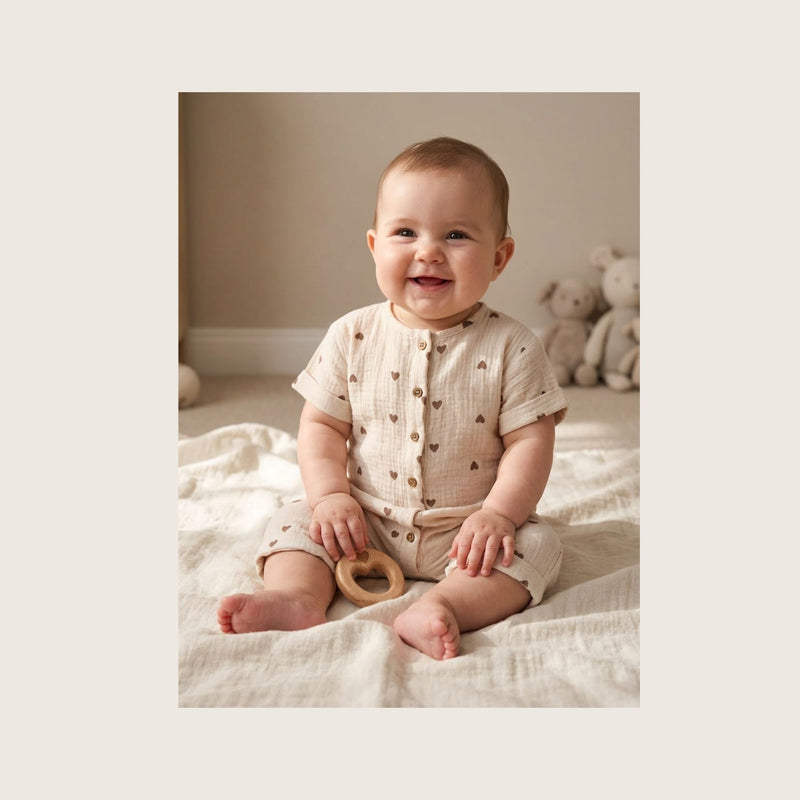 Mocha Hearts Romper